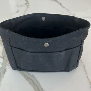 Portland Leather Canvas purse organizer Black